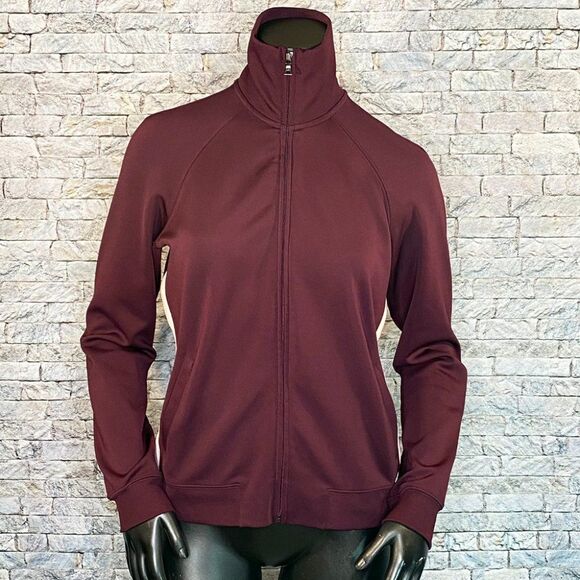 New York & Co Track Jacket Size Small Performance Wear Workout Burgundy - Picture 2 of 7
